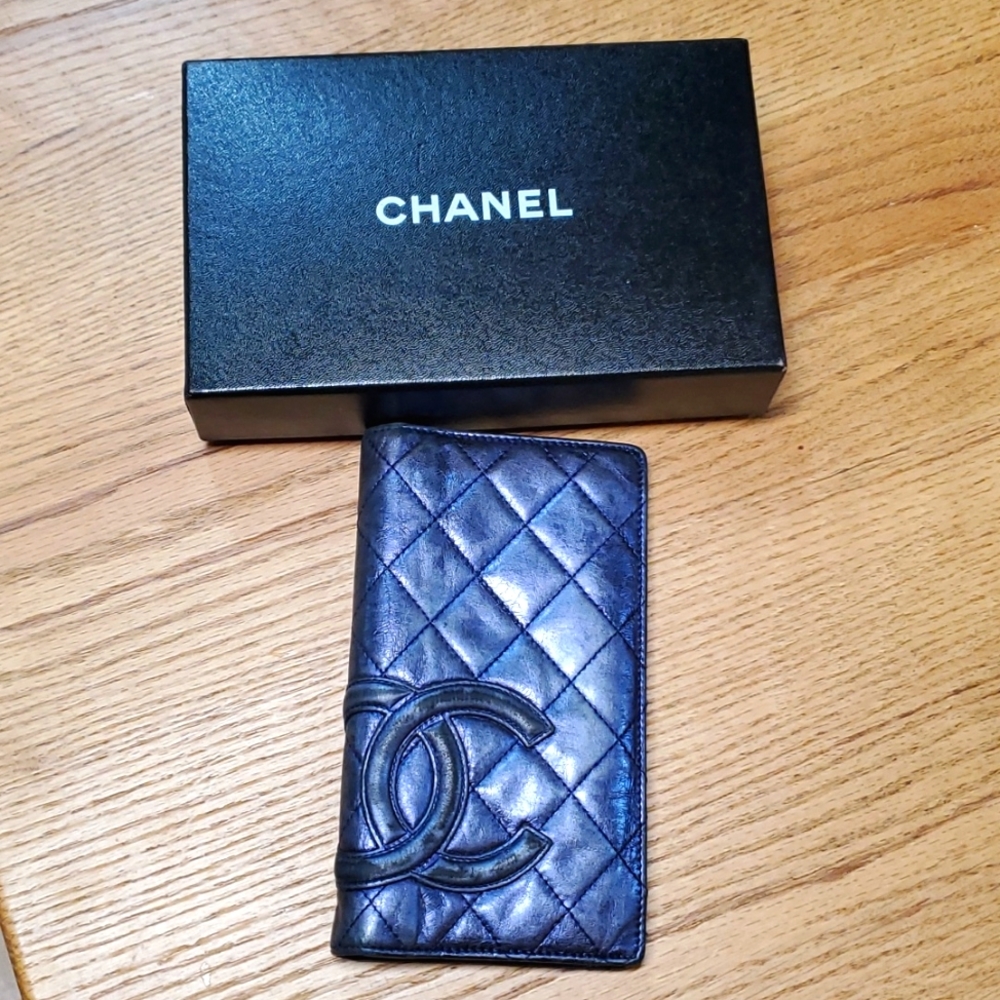 Chanel Blue Quilted Leather Wallet